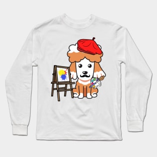 Funny poodle is a painter Long Sleeve T-Shirt